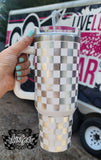 Checkered Iridescent Tumbler