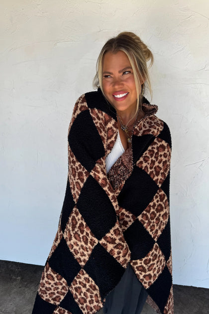 Checkered Cheetah Blanket