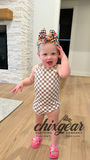 Beige Baby Checkered Swimsuit