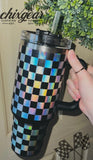 Checkered Iridescent Tumbler