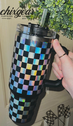 Checkered Iridescent Tumbler