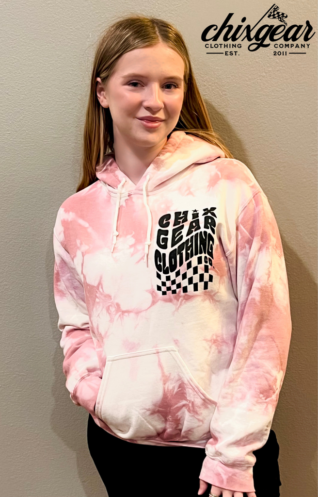Pink tie dye hoodie women's sale