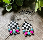 Desert Bloom Checkered Earrings