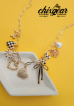 Charmed Bow/Heart/Floral Necklace