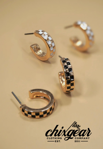 Mini Cut Out Checkie Earrings