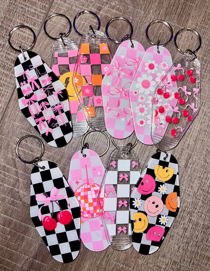 Checkered Keychains - Multiple Options