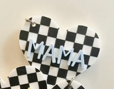 Heart Mama checkered Keychains