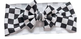 Checkered Twist Bow Baby Headband