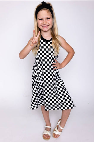 Racerback Checkered Dress