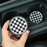 Bling Checkered Car Coaster Set