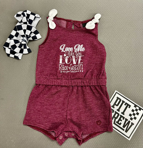 Love me like it's race season onesie