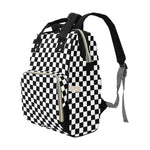 Raceline Black & White Checkered Diaper Bag