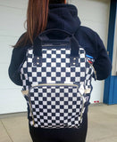 Raceline Black & White Checkered Diaper Bag